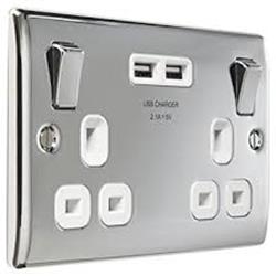 Socket, Polished Chrome, USB